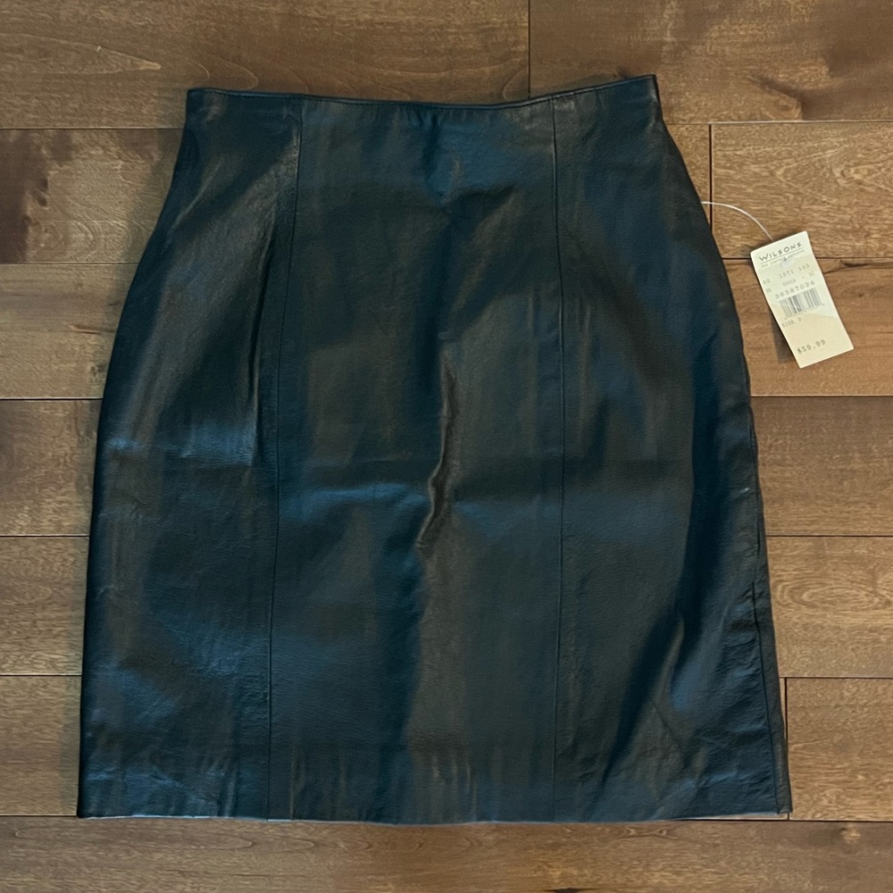 Wilsons Leather Sleek Black Mini Skirt